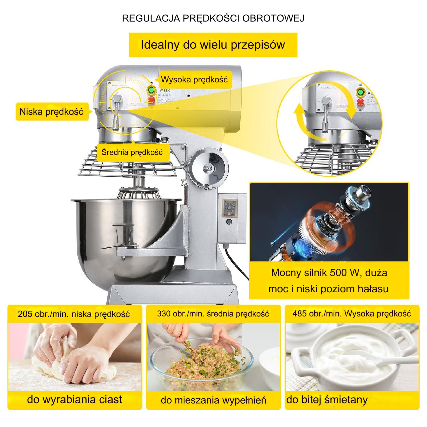 Robot kuchenny mikser planetarny gastronomiczny 10L 450 W - obrazek 4