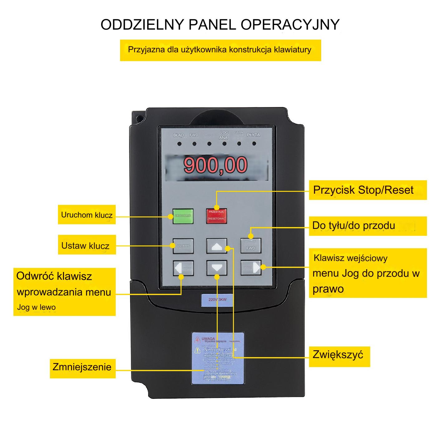 Falownik przetwornica inwerter 3,0 kW 220 V trójfazowy - obrazek 6