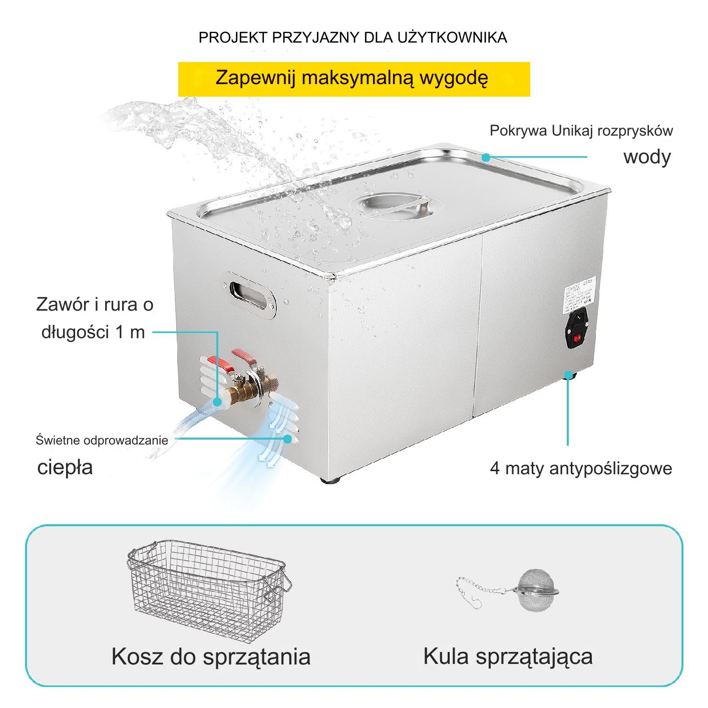 Myjka Ultradźwiękowa do czyszczenia 30L - obrazek 6