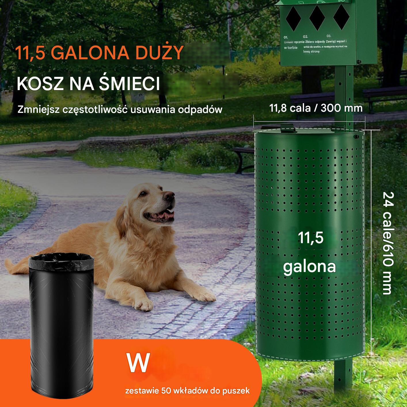 Kosz stacja na psie odchody parkowy osiedlowy Dystrybutor na psie odchody - obrazek 6