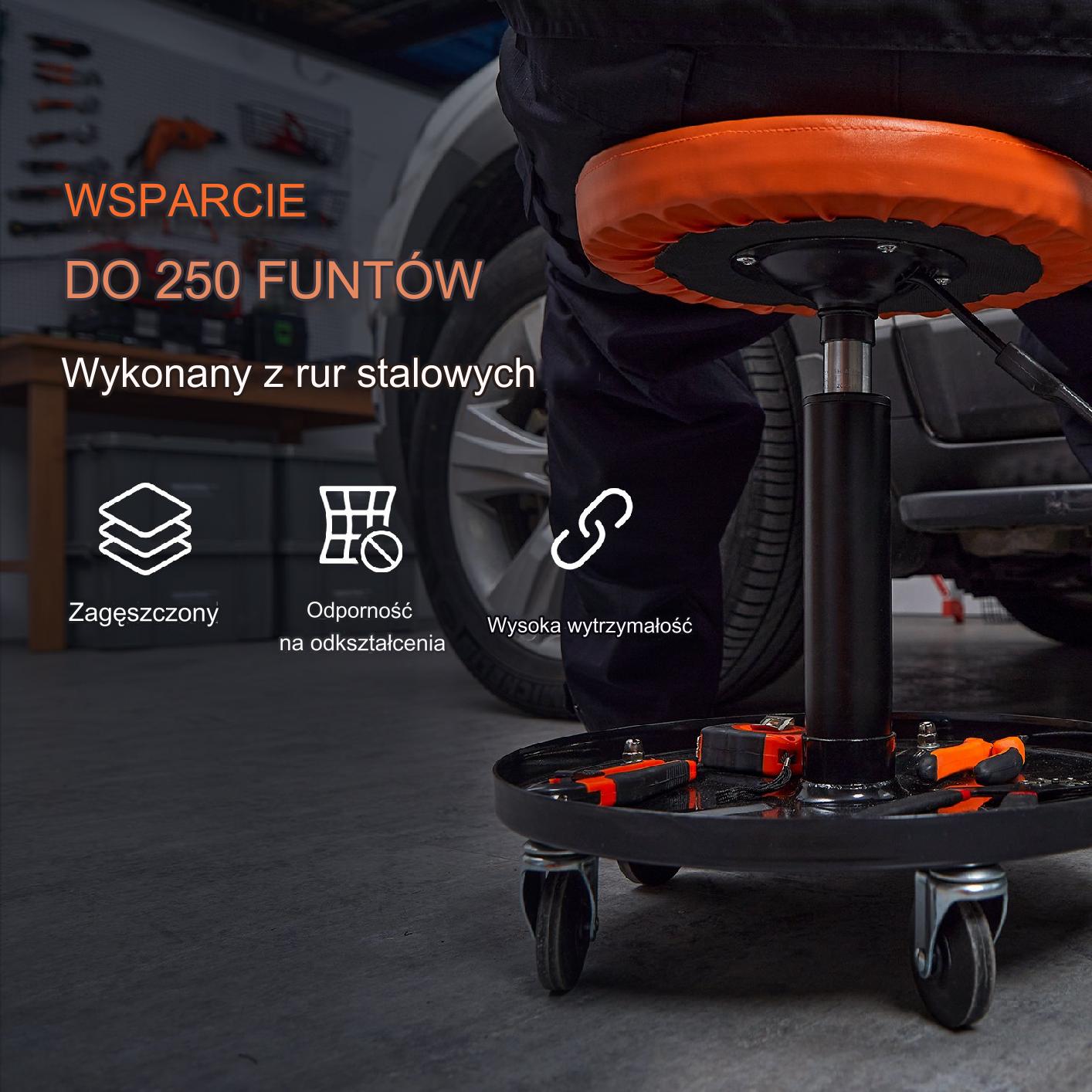 STOŁEK TABORET WARSZTATOWY NA KÓŁKACH - obrazek 5