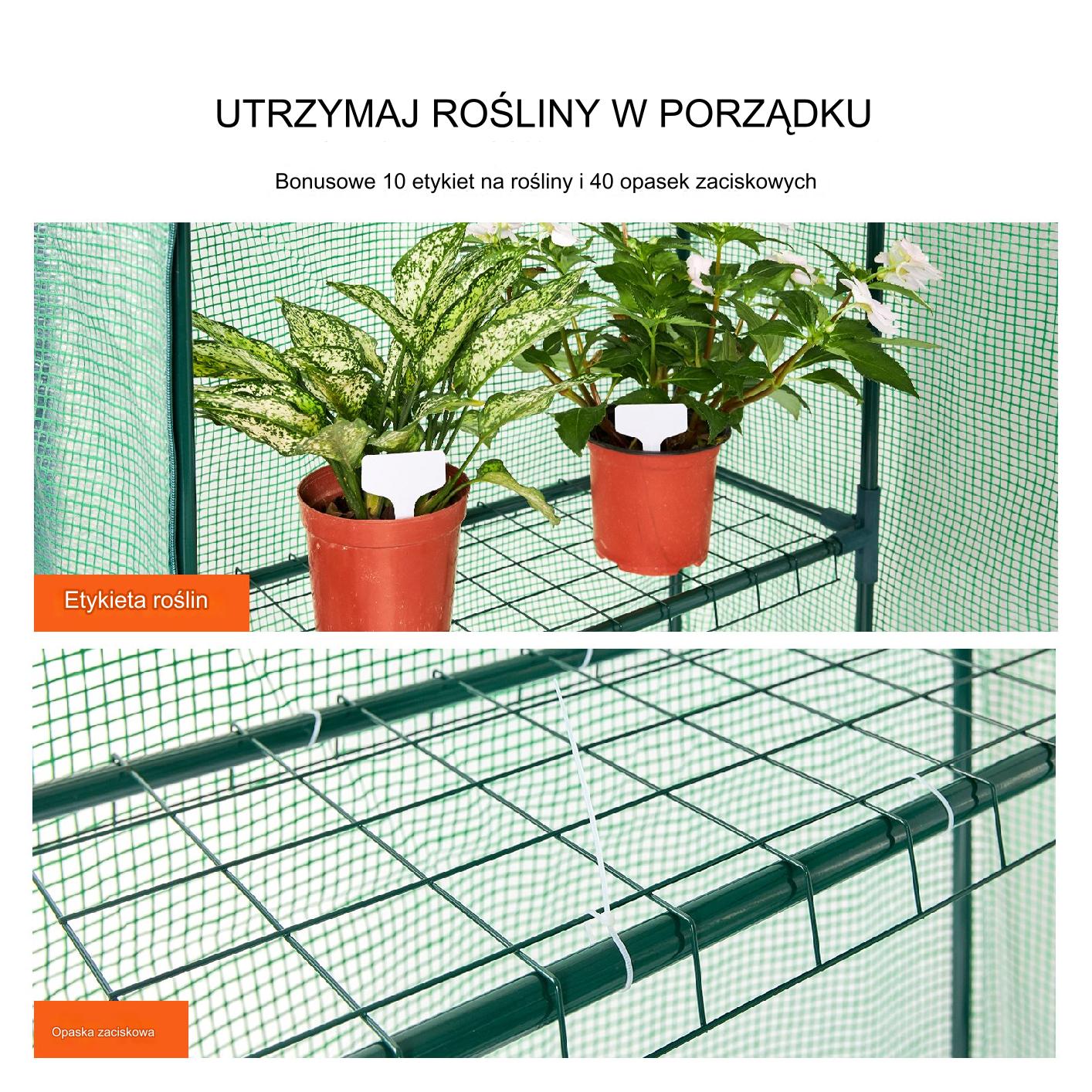 Mini Szklarnia Ogrodowa Tunel Foliowy Ogród Taras Balkon 141x74,5x205 cm - obrazek 6