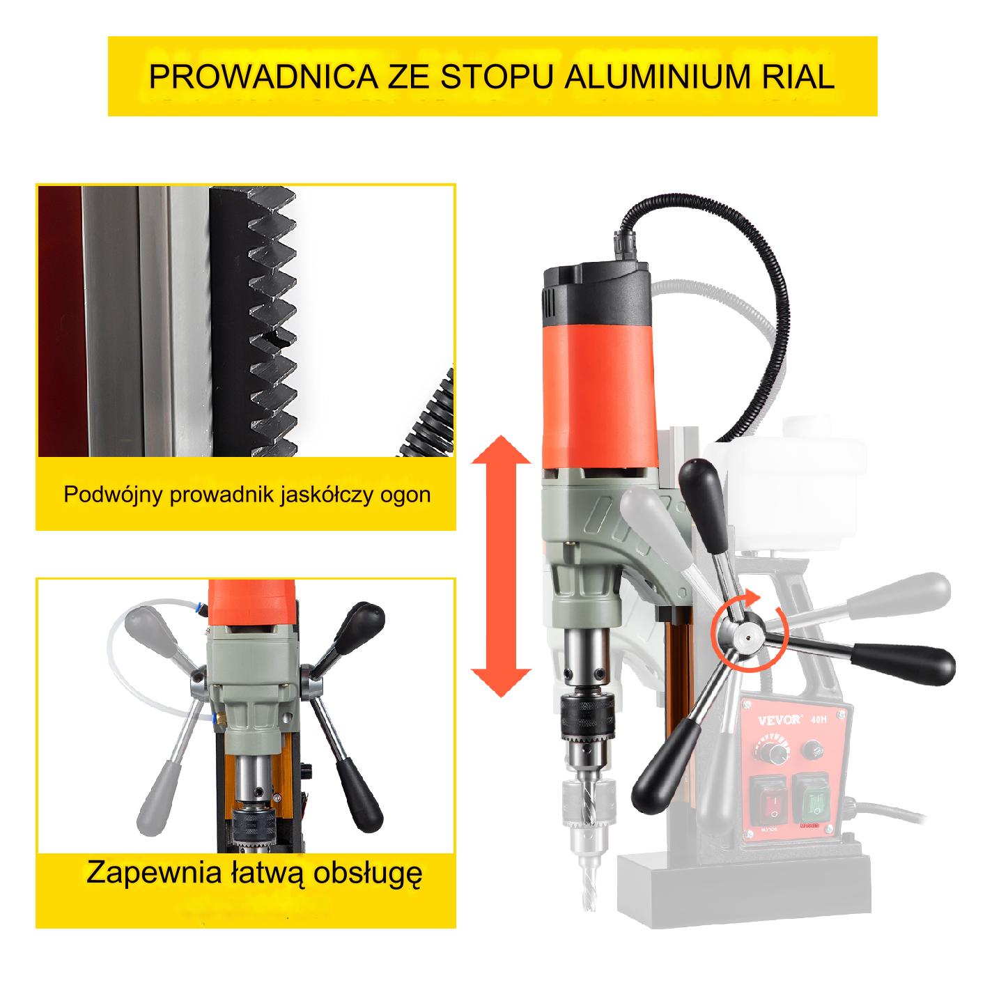 Wiertarka magnetyczna 1200W 40 mm z regulacją prędkości - obrazek 3
