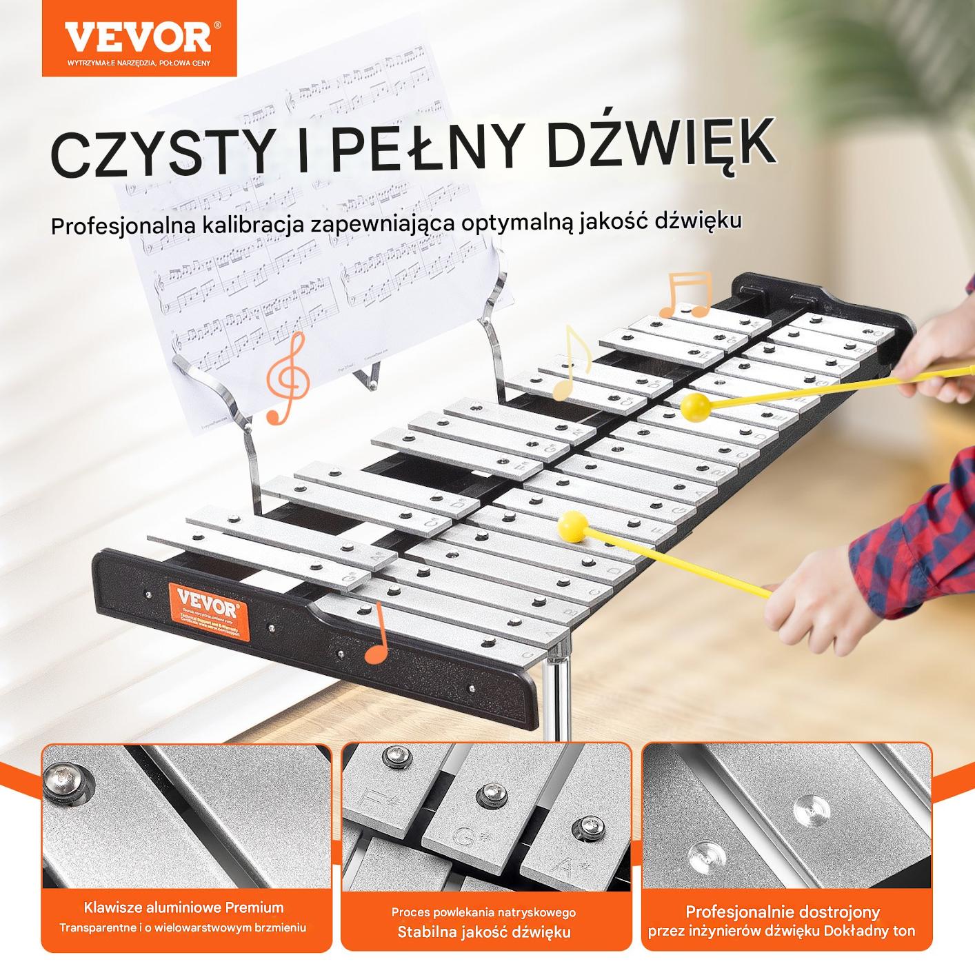 Ksylofon 30-tonowy z pałeczkami i statywem - obrazek 6