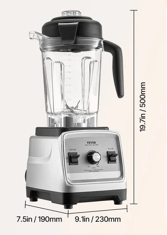 Blender kielichowy wielofunkcyjny 1600W 2,5 L smoothie koktalje i soków - obrazek 2