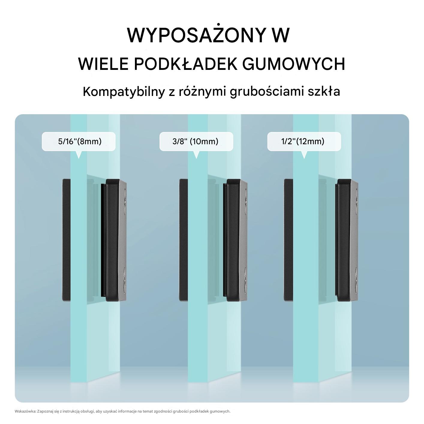 Zestaw 40 uchwytów do szkła – kwadratowe mocowania balustradowe (czarne) - obrazek 6