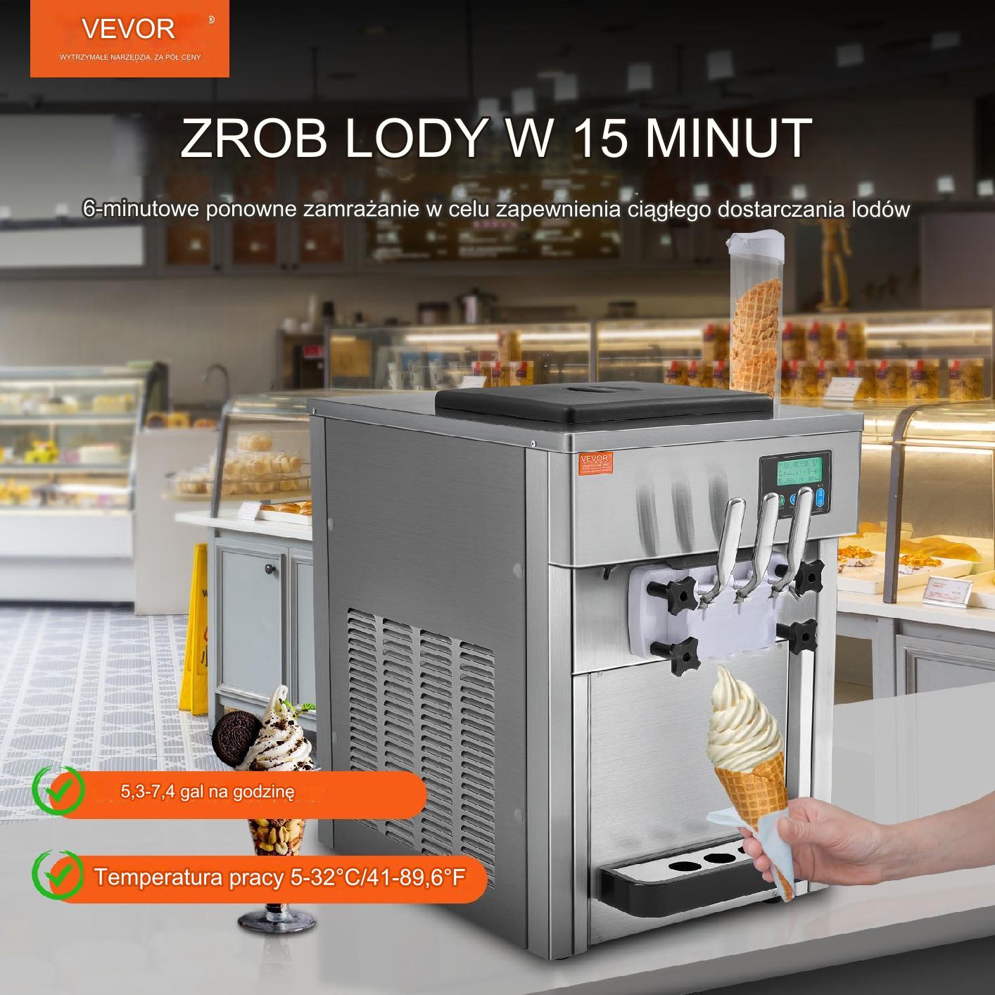 Maszyna do lodów włoskich automat do lodów 20 l/h - obrazek 7