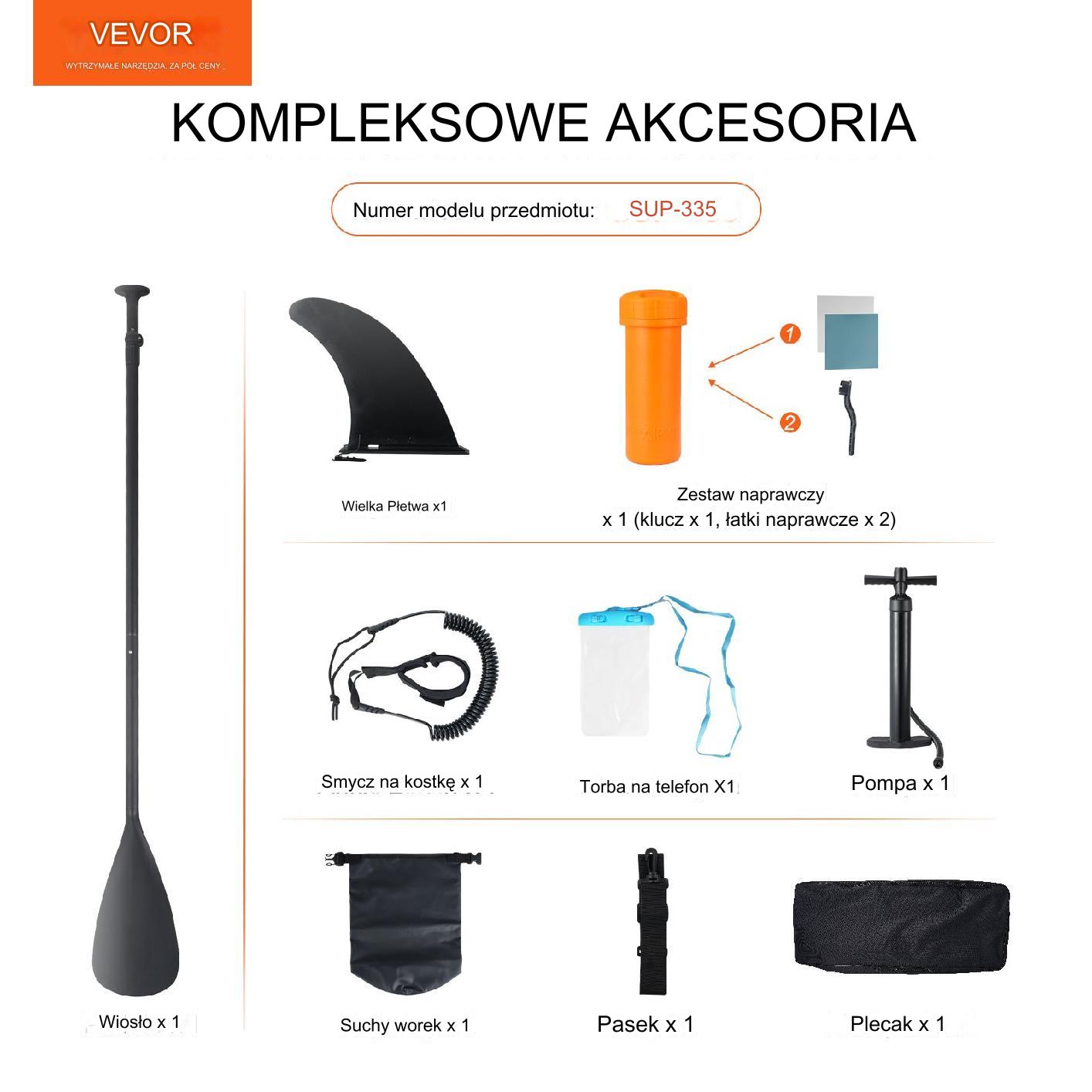 Deska sup do pływania pompowana stand up paddle 335cm - obrazek 7
