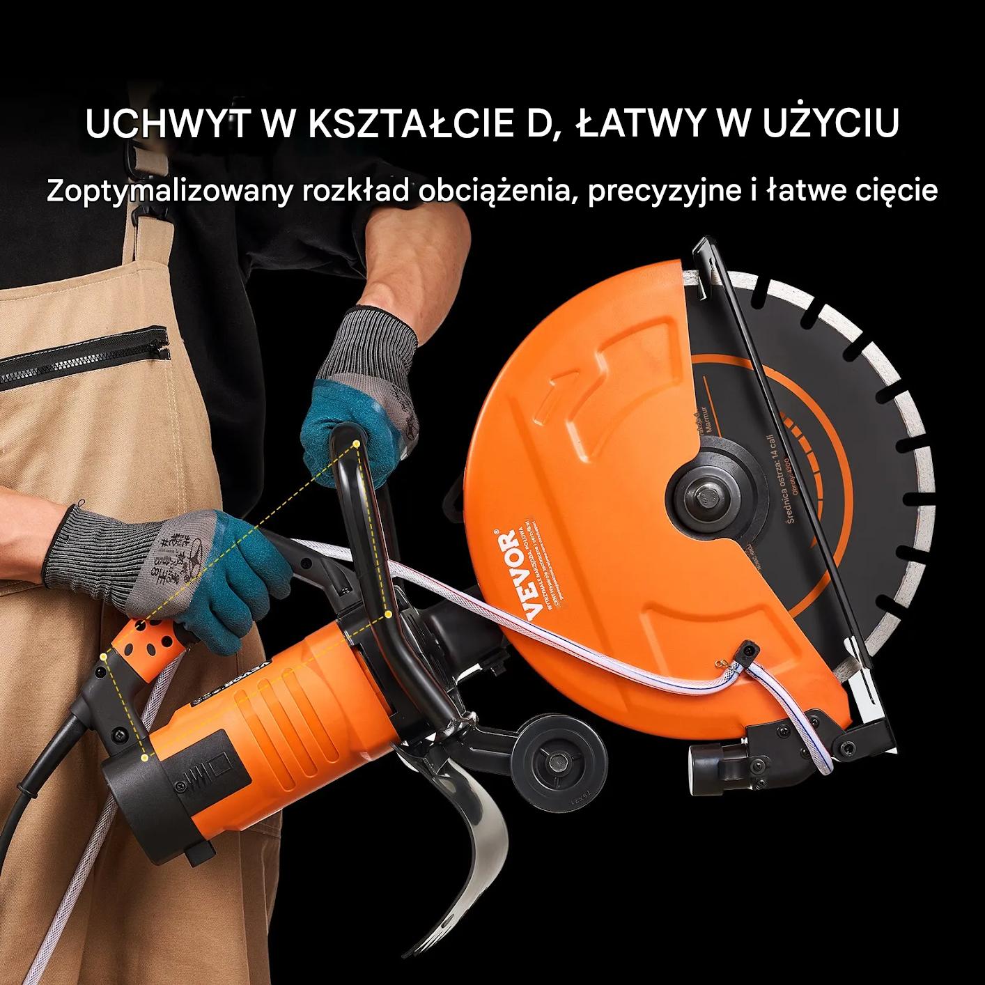 Piła do betonu 35 cm elektryczna wet/dry z pompą wody i tarczą - obrazek 7