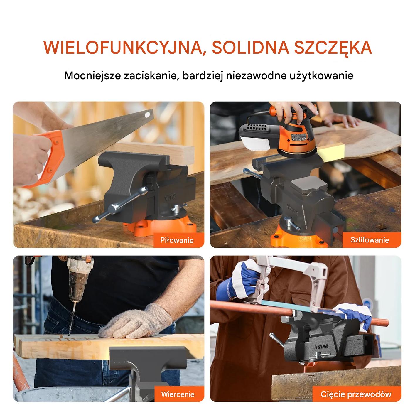 Imadło ślusarskie 150mm obrotowe 360° z kowadłem do warsztatu - obrazek 6