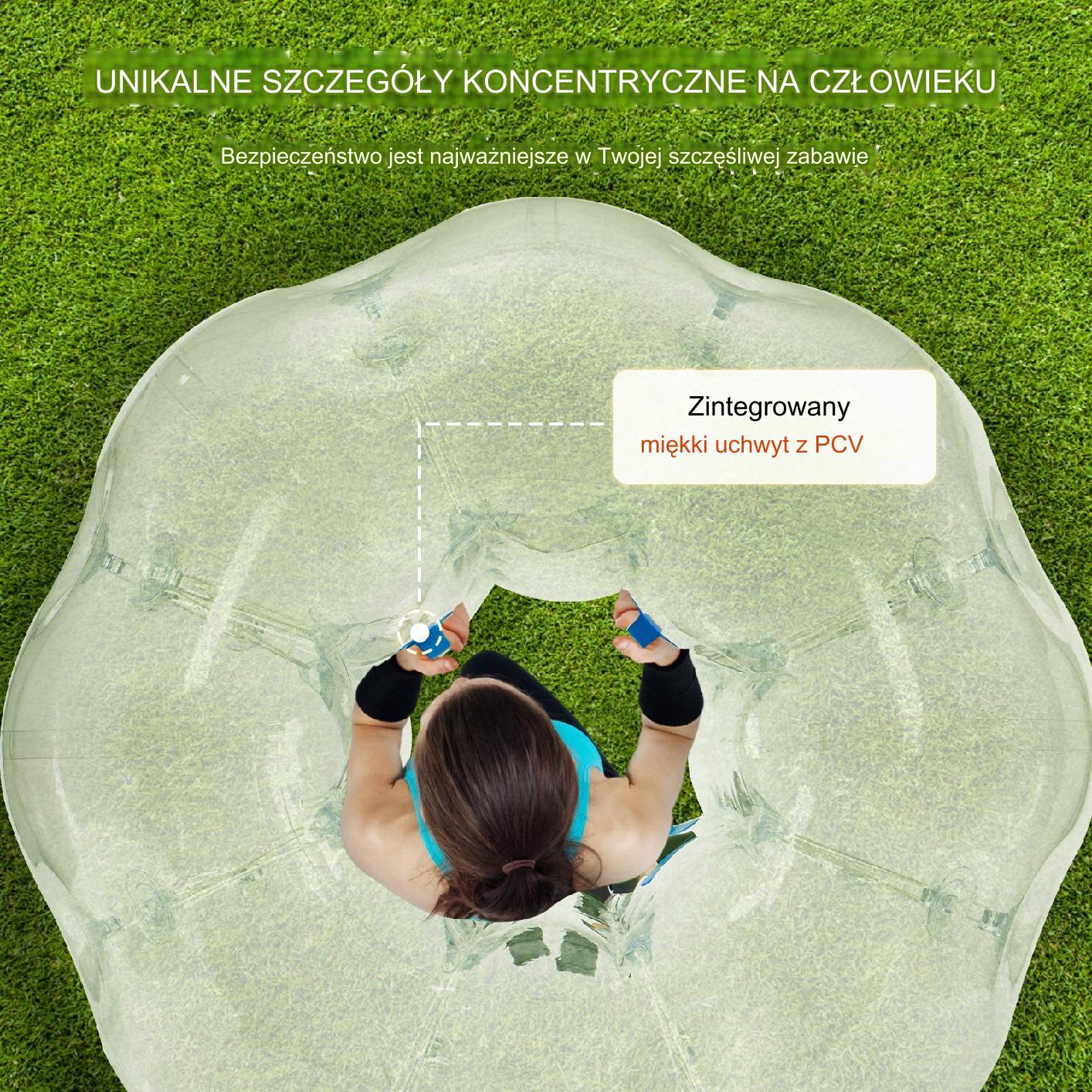 Kula bumper ball zorbing bąbelkowa ogrodowa 1.5 m przeźroczysta premium - obrazek 3