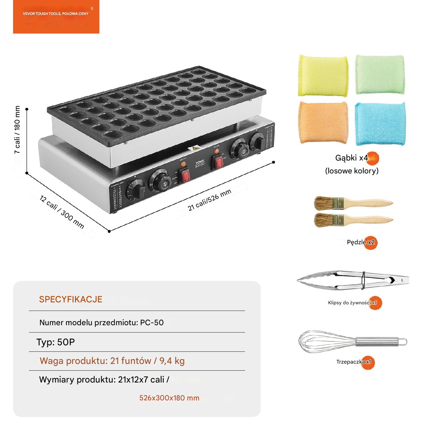 Gofrownica do Poffertjes holenderskich naleśników naleśnikarka 50 szt 1700W - obrazek 2