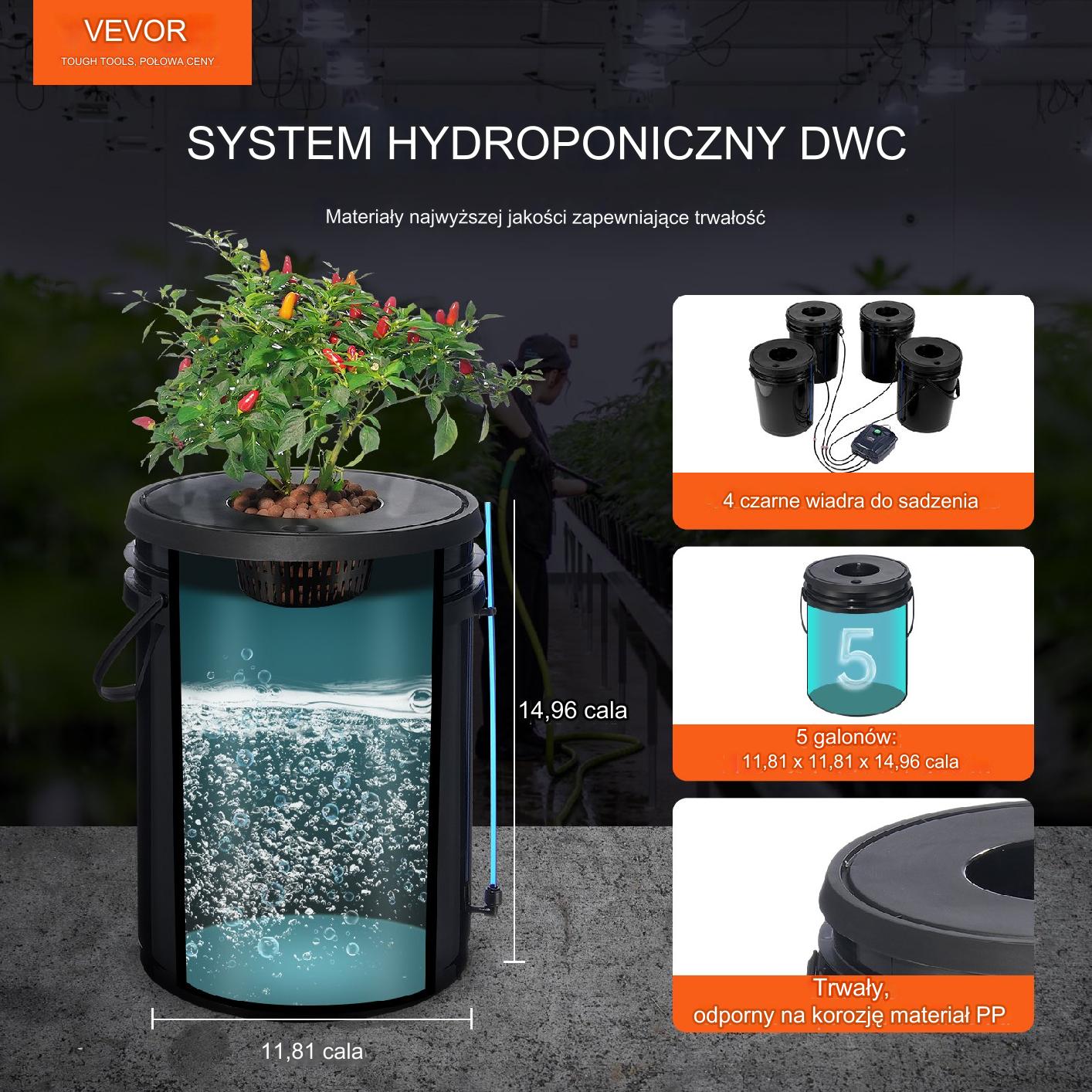 System do Uprawy Hydroponicznej 4 Doniczki x 20 L - obrazek 2