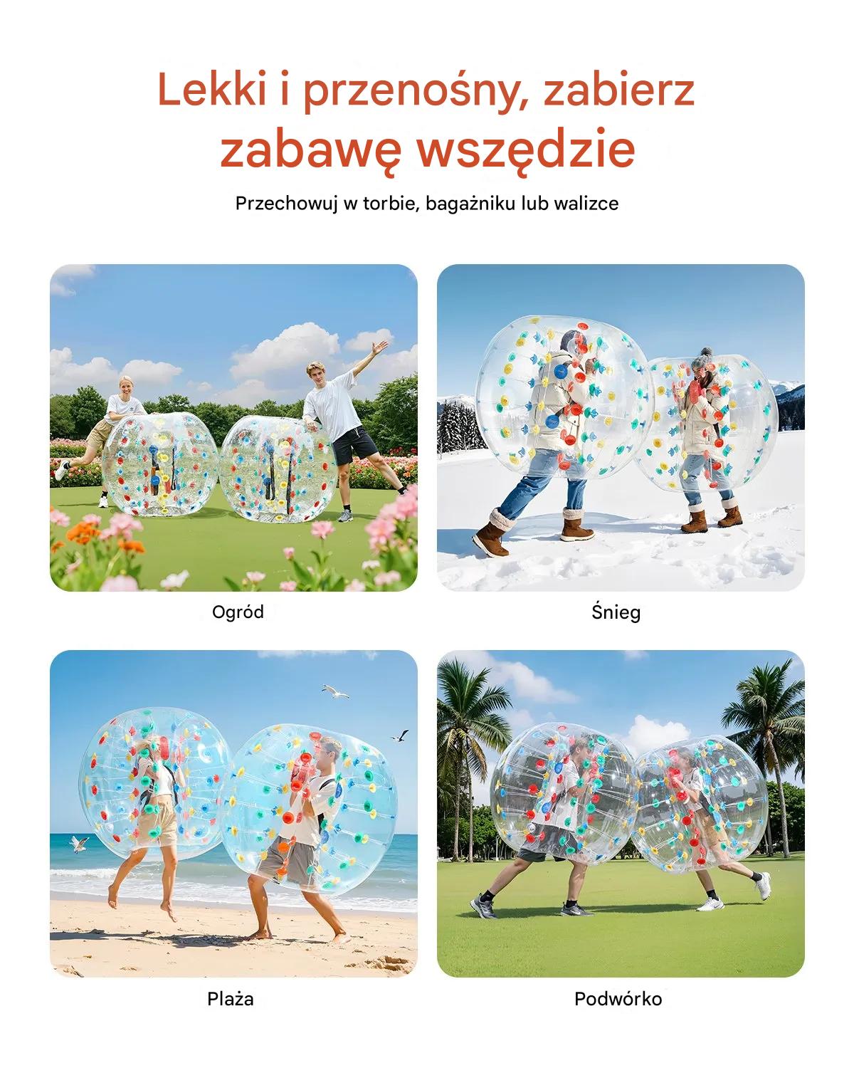 Piłka dmuchana 1,52m 0,8mm PVC Bumper Ball do zabawy ogrodowej kolorowa - obrazek 3
