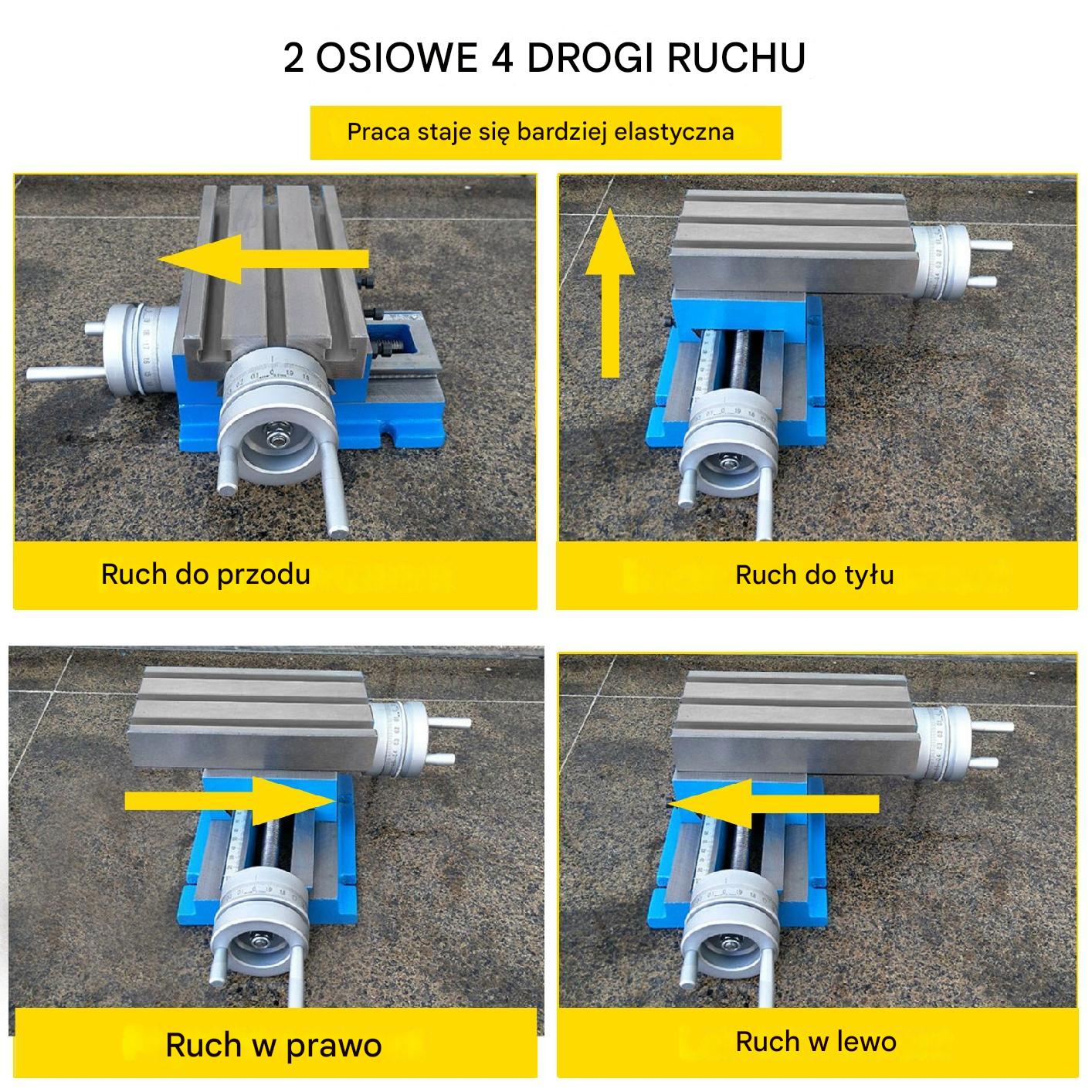 Stół roboczy krzyżowy 2-osiowy 18.5x10cm do wiertarki i frezarki - obrazek 7