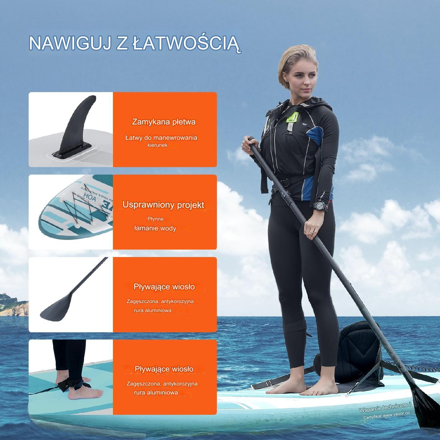 Deska sup do pływania pompowana stand up paddle 323 cm - obrazek 4