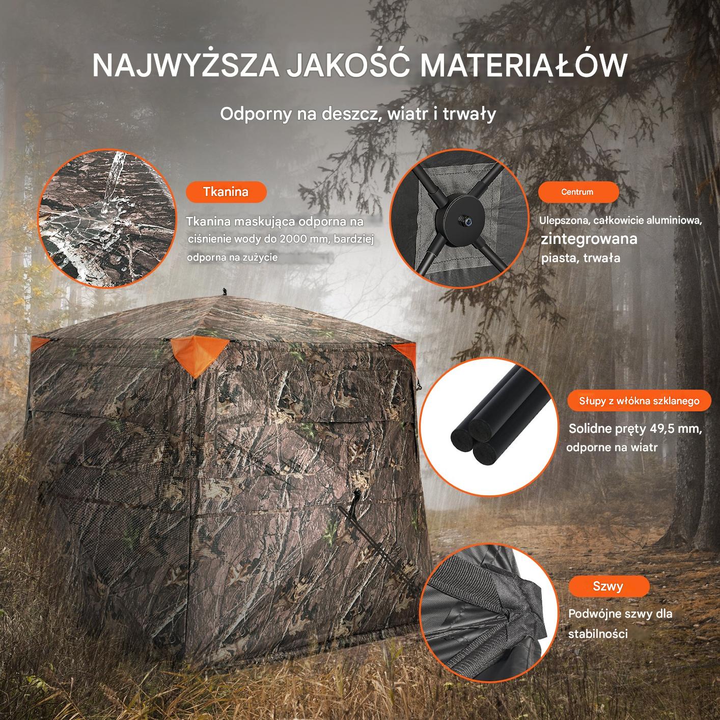 Zasłona myśliwska 270° 4-5 os. jednokierunkowa siatka do polowania - obrazek 4
