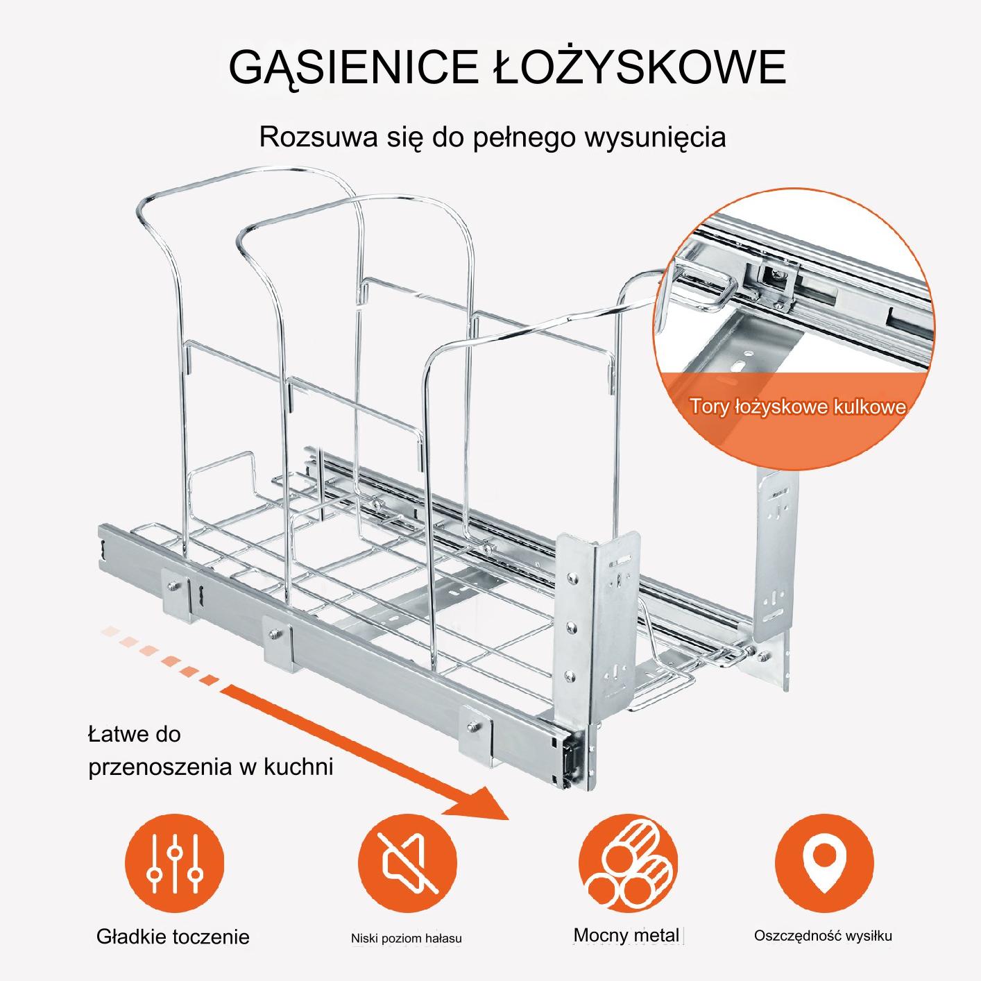 Wysuwany Kosz na Śmieci Cargo – 35 L - obrazek 4