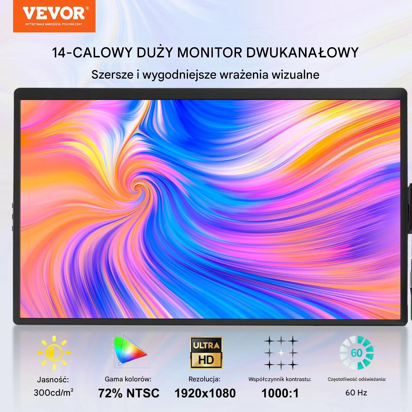 Monitor przenośny 14" HD 1080p do laptopa – rozszerzenie ekranu USB - obrazek 5