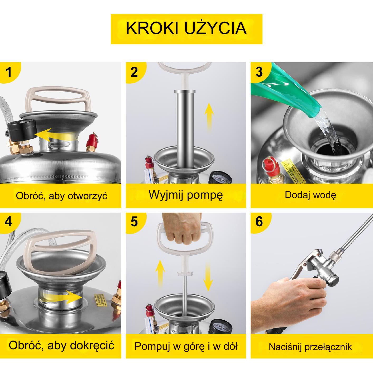 Opryskiwacz ciśnieniowy stal nierdzewna 6 L - obrazek 7
