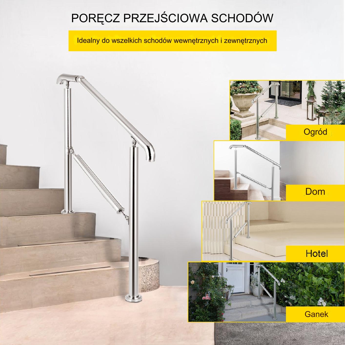 3-Stopniowa Poręcz ze Stali Nierdzewnej - obrazek 6
