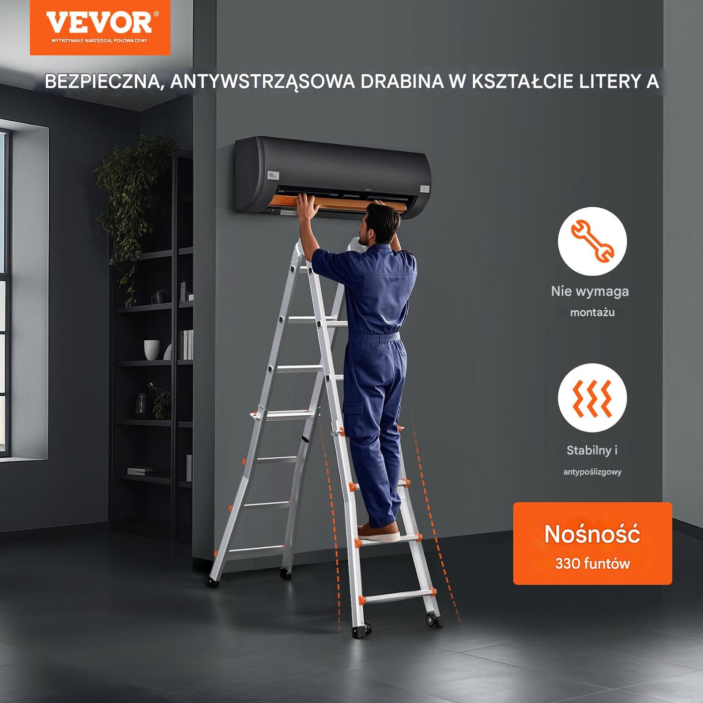 Drabina składana teleskopowa aluminiowa – 4 m - obrazek 7