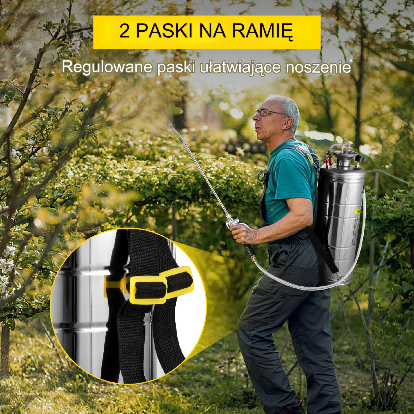 Opryskiwacz ciśnieniowy 7.5L nierdzewny ręczny ogród ochrona roślin - obrazek 7