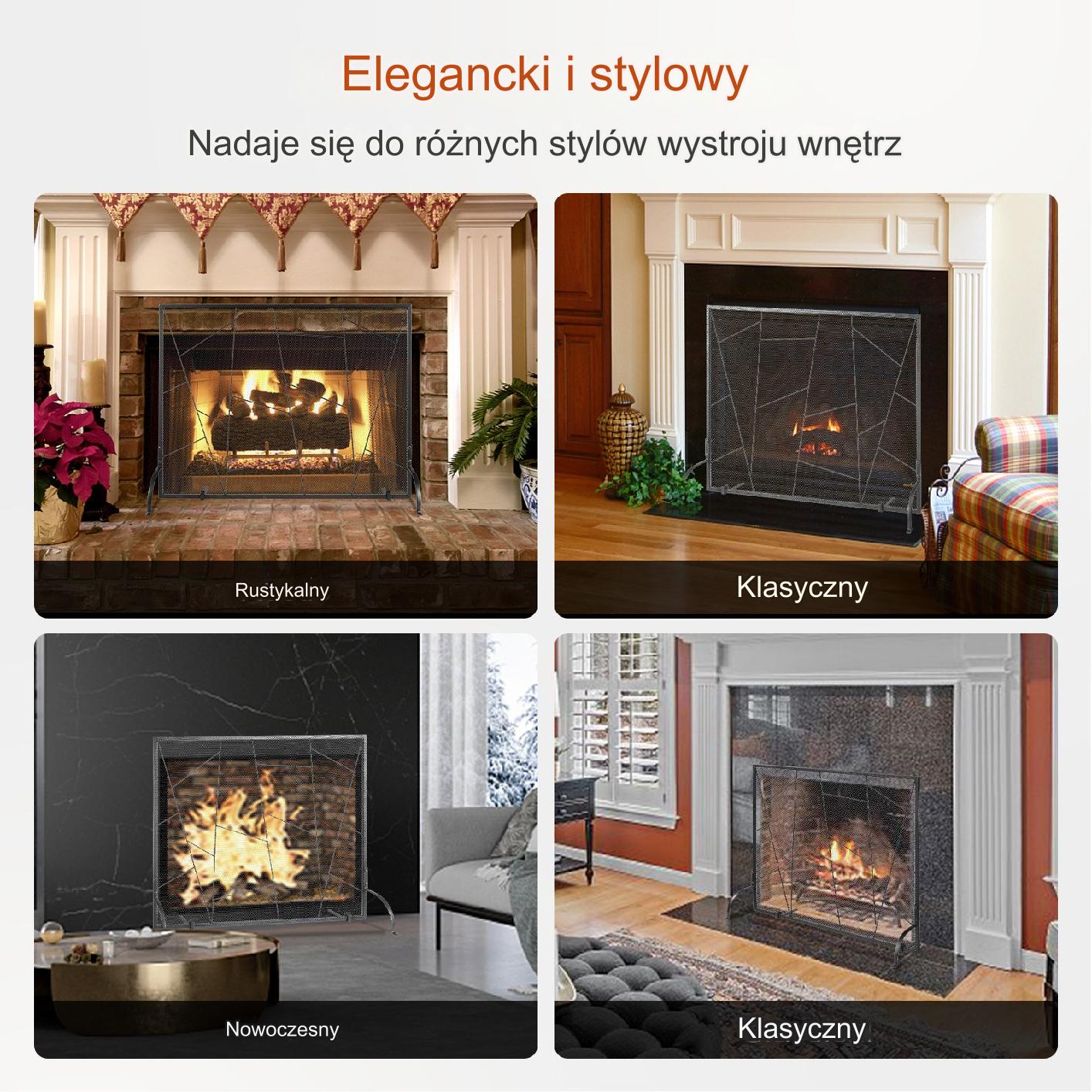 Elegancki Ekran Kominkowy Żeliwny – Ochrona przed Iskrzeniem - obrazek 6