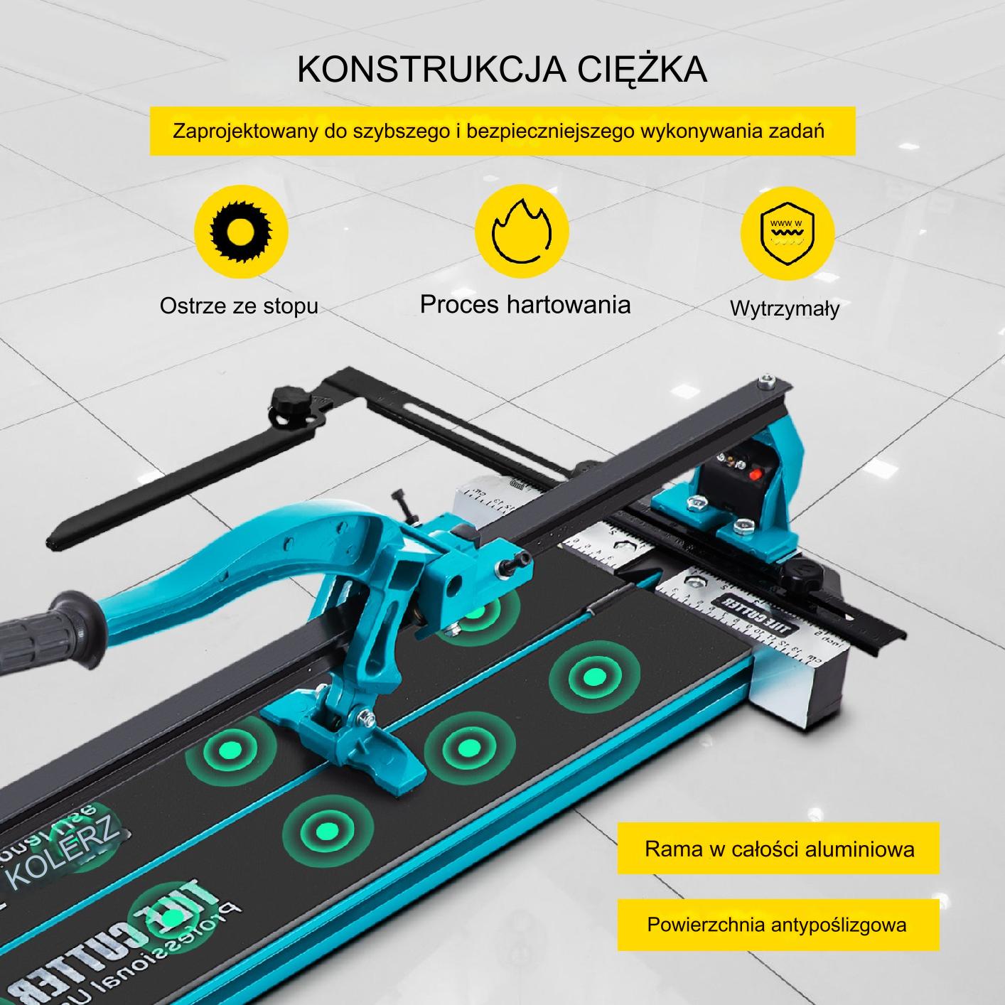 Przecinarka do płytek 100 cm z laserem prowadnica podwójne wsporniki - obrazek 4