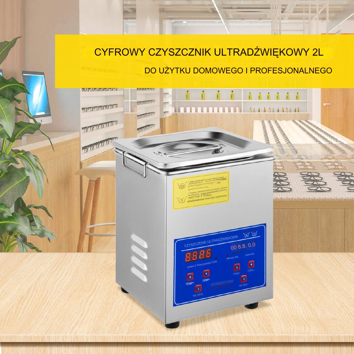 Myjka Ultradźwiękowa Przenośna Sterylizator + Timer 2L 60W - obrazek 7