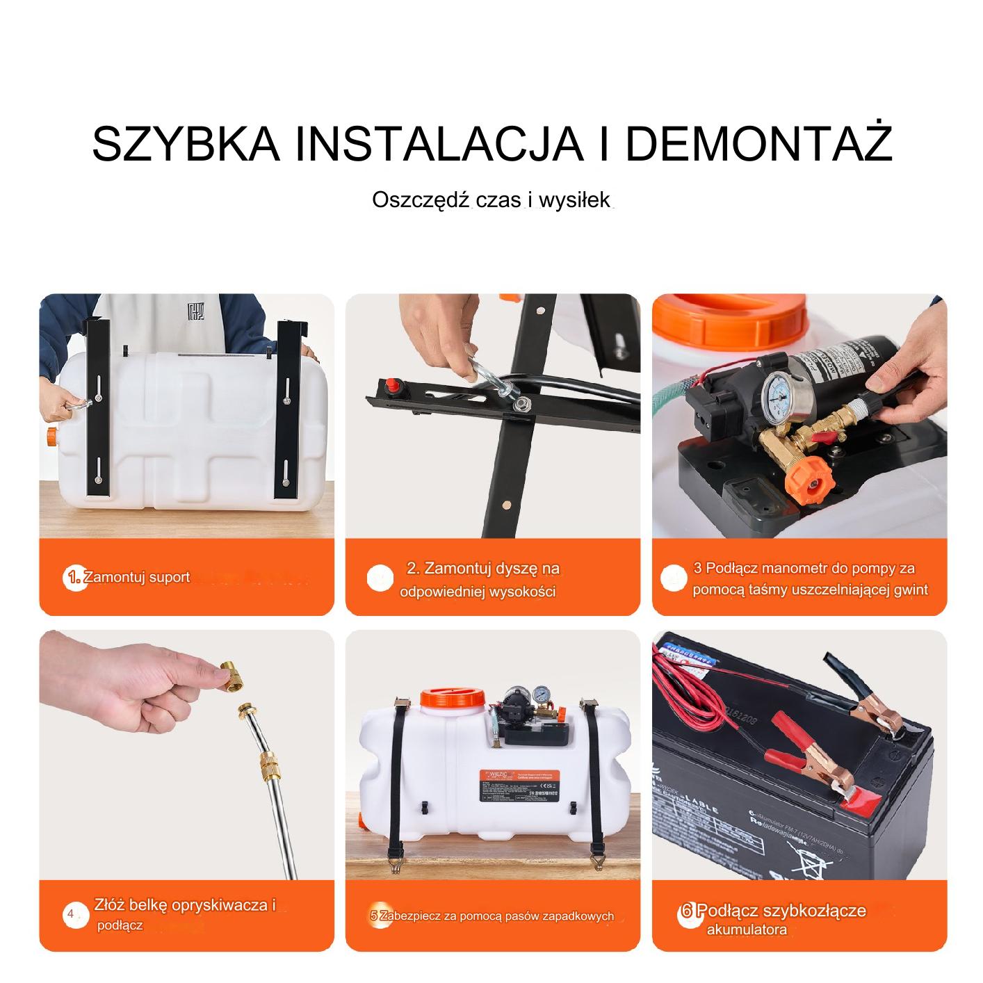 Opryskiwacz elektryczny na quada Dysza Mosiężna 60 L - obrazek 5
