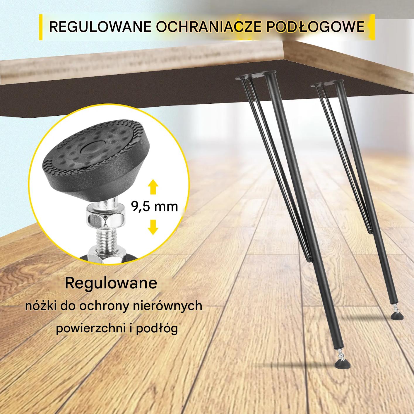 Nogi do stołu lawy biurka stolika metalowe loftowe 71x20cm 4sztuki - obrazek 6