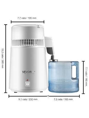 Destylator wody 4L 750W 1,3L/h stal nierdzewna 3 filtry srebrny - obrazek 2