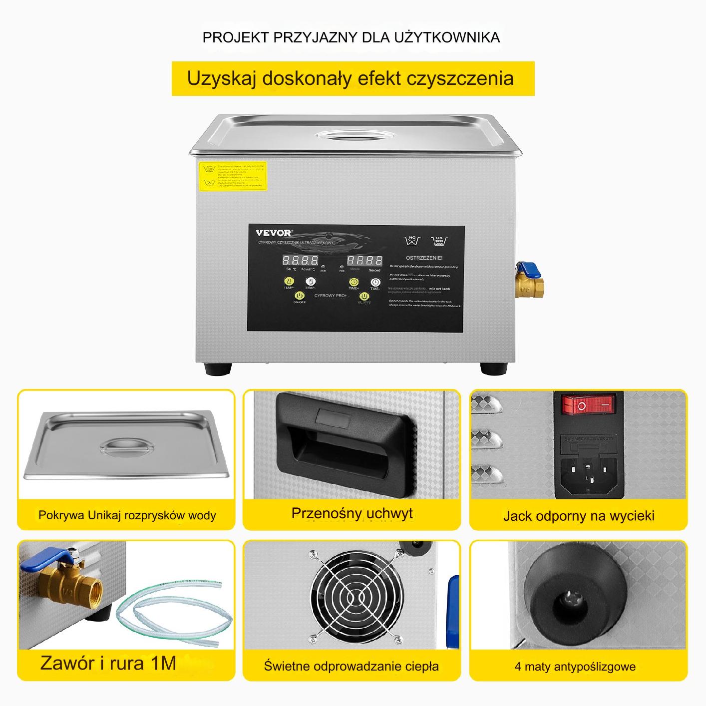 Myjka Ultradźwiękowa Przenośna 360 W 15L - obrazek 6