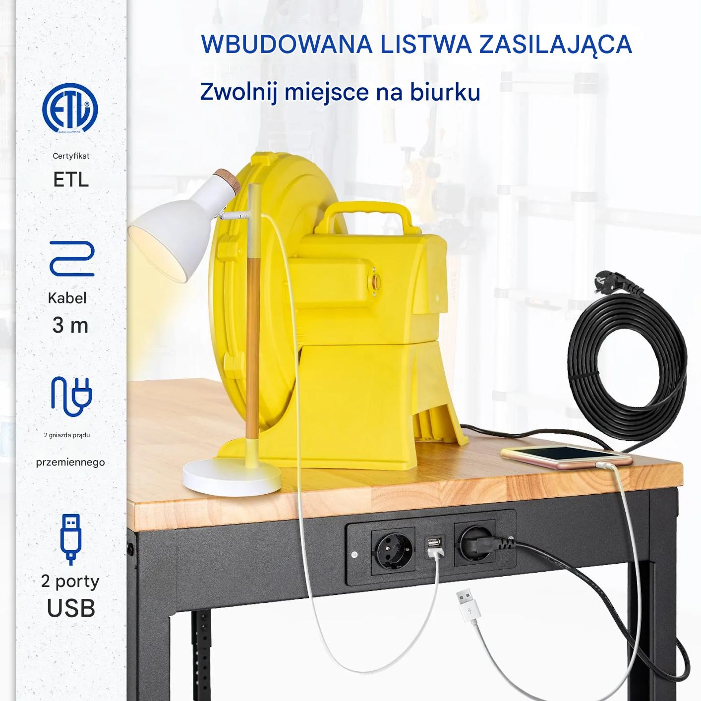 Stół roboczy warsztatowy garażowy narzędziowy 122x61x97 cm - obrazek 6