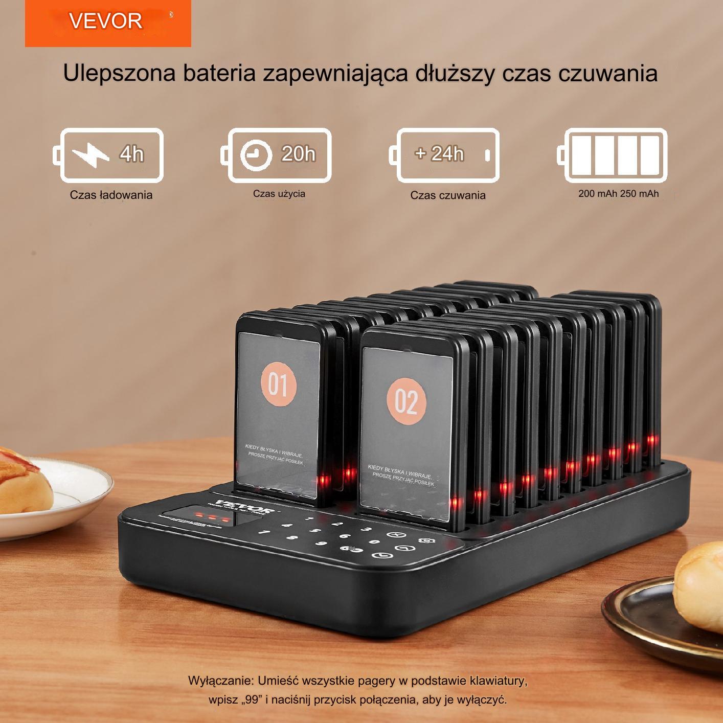 Pager Restauracyjny System Przywoławczy Pager 20 szt. - obrazek 7