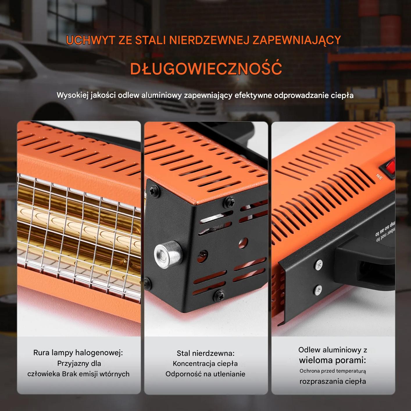 Lampa utwardzająca do farby samochodowej 1000W podczerwień - obrazek 6