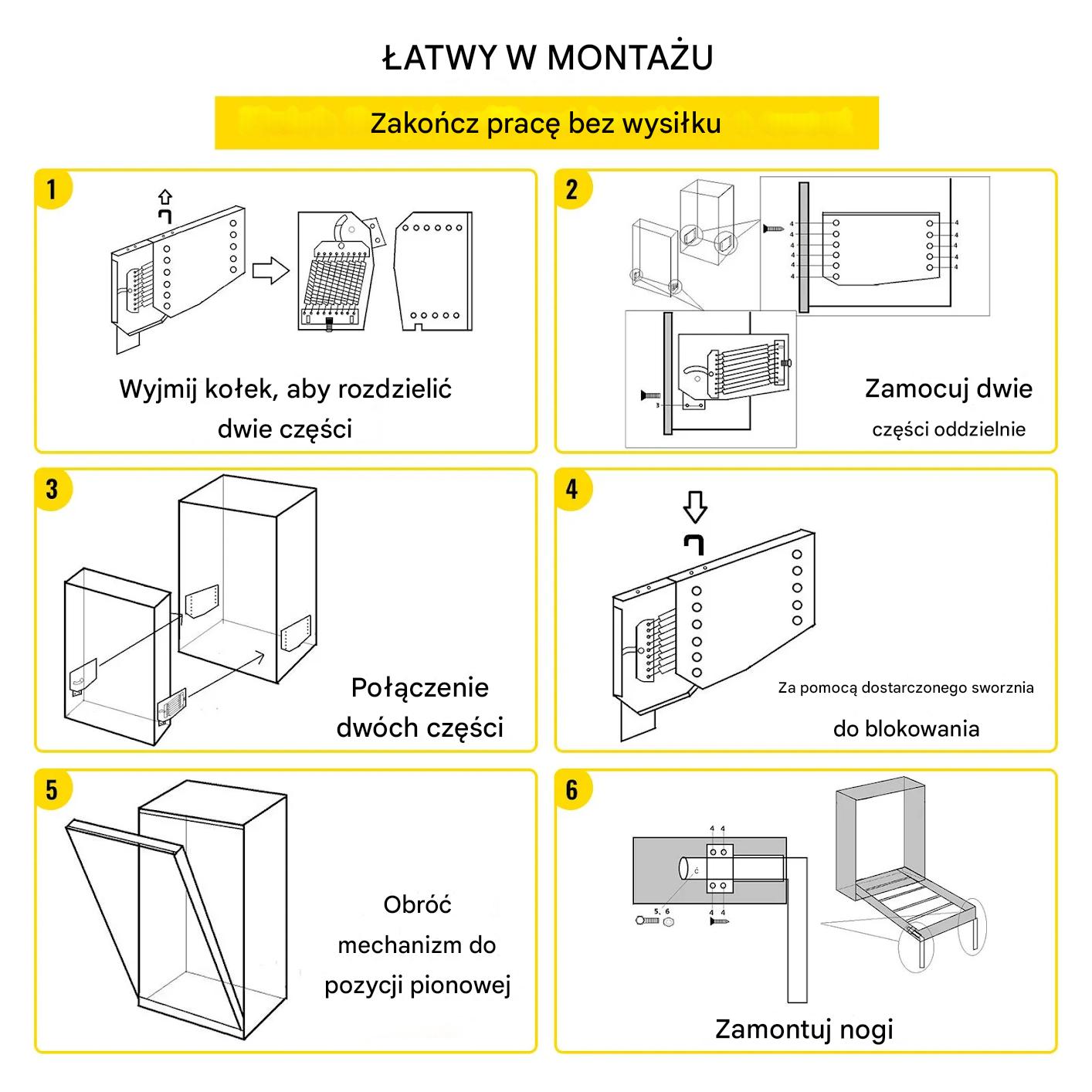 Sprężyny montażowe do łóżka king/queen, mocne, DIY, biały - obrazek 4