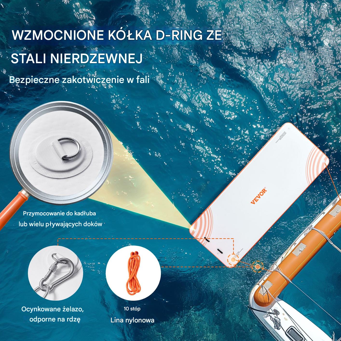 Platforma pływająca dmuchana 1,82x4,57 m – materac wodny dla 6 osób - obrazek 4