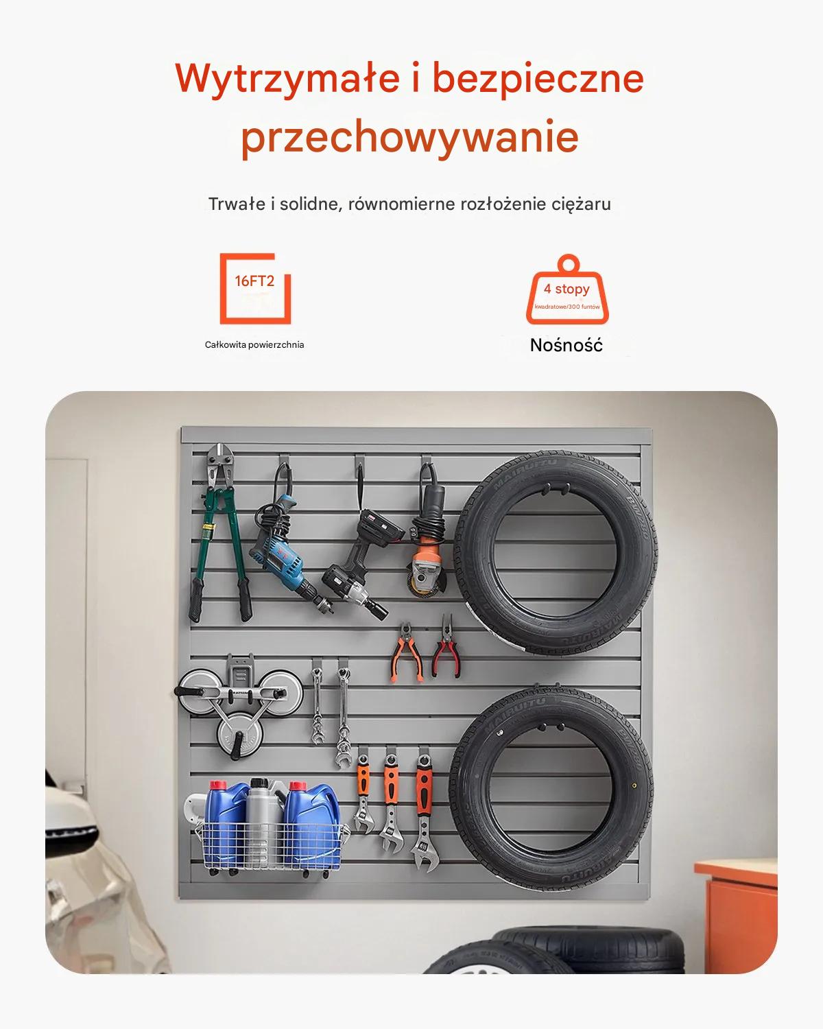 Panele ścienne PVC 120x120 cm modułowe szare do garażu i ekspozycji - obrazek 3
