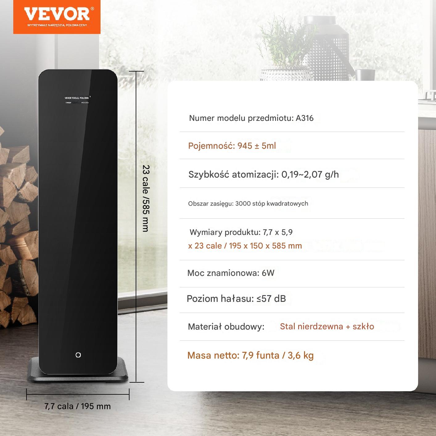 Dyfuzor zapachów 950ml bez wody Bluetooth 280m² sklep hotel biuro - obrazek 2