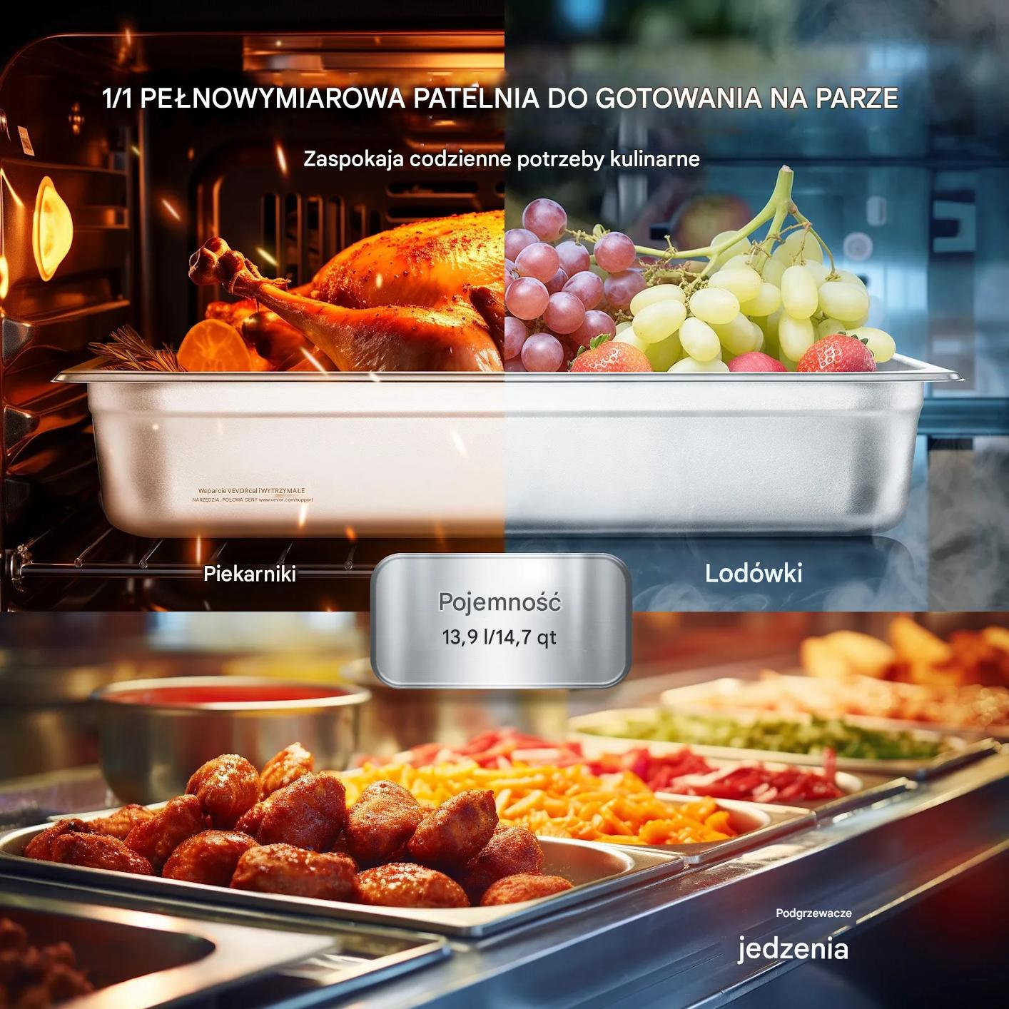 Pojemniki gastronomiczne GN 4 szt. stal nierdzewna z pokrywą catering - obrazek 7