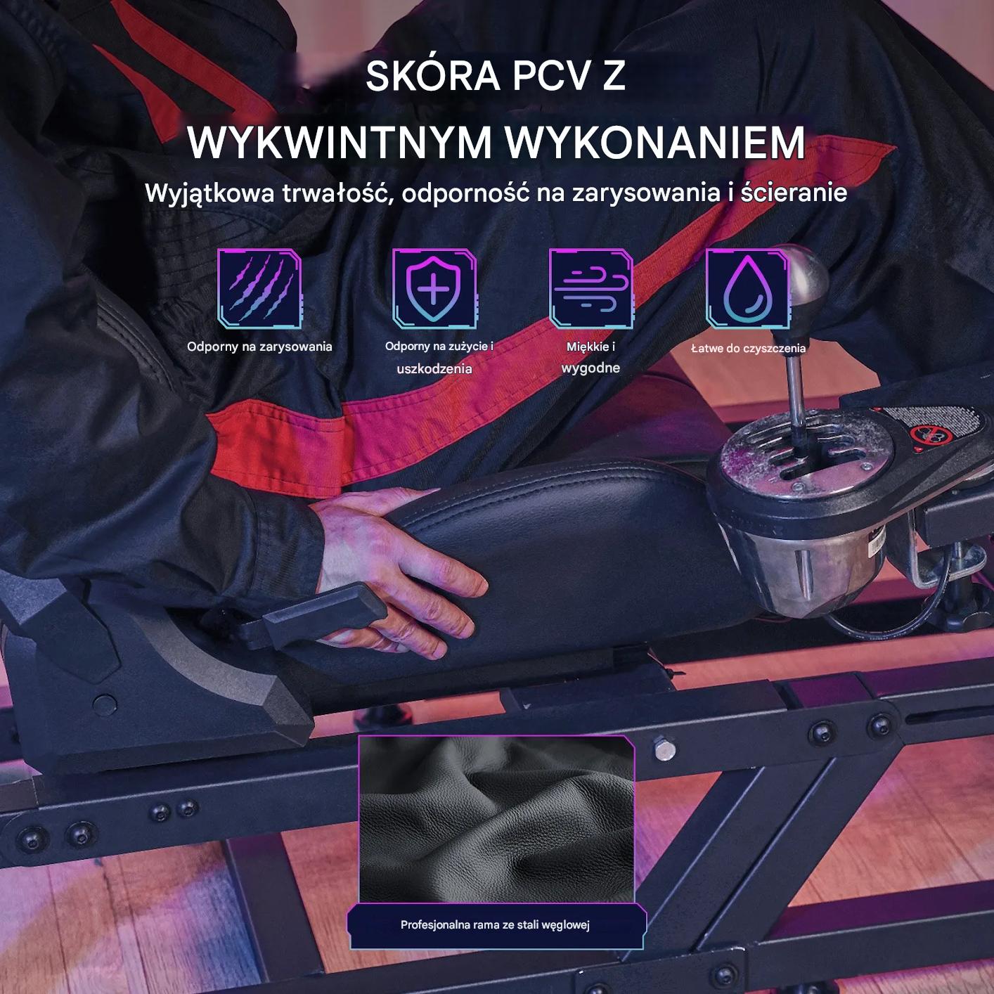 Stojak do kierownicy wyścigowej regulowany stalowy symulator racing - obrazek 5