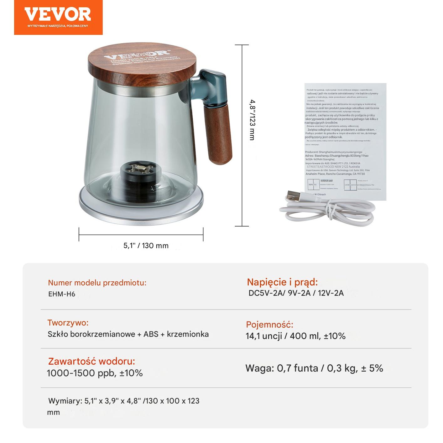 Generator Wody Wodorowej Kubek – 400 ml - obrazek 2