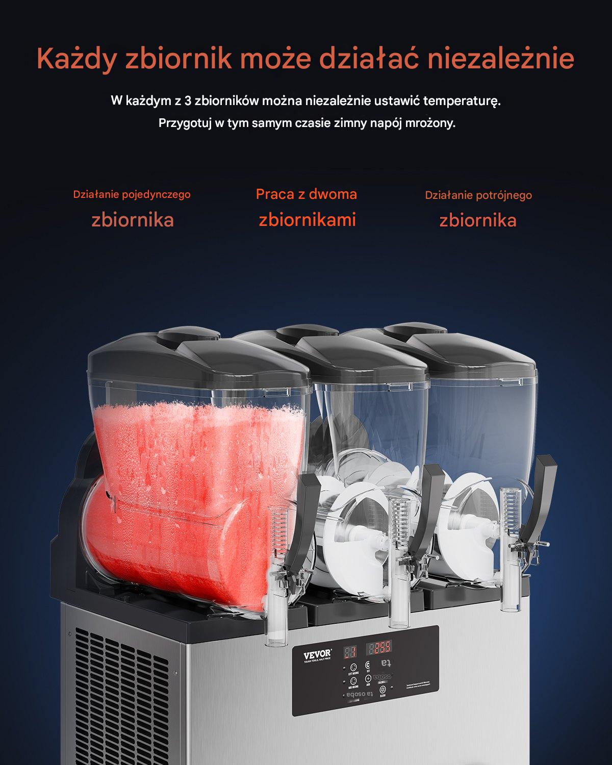 Maszyna do Napojów Mrożonych Slushie i Smoothie 3x12L - obrazek 5