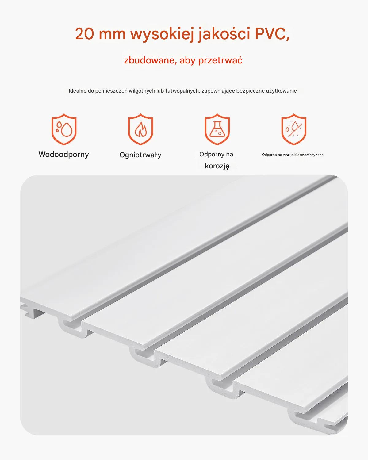 Panel ścienny PVC 240x122,5 cm z akcesoriami biały do garażu i ekspozycji - obrazek 5