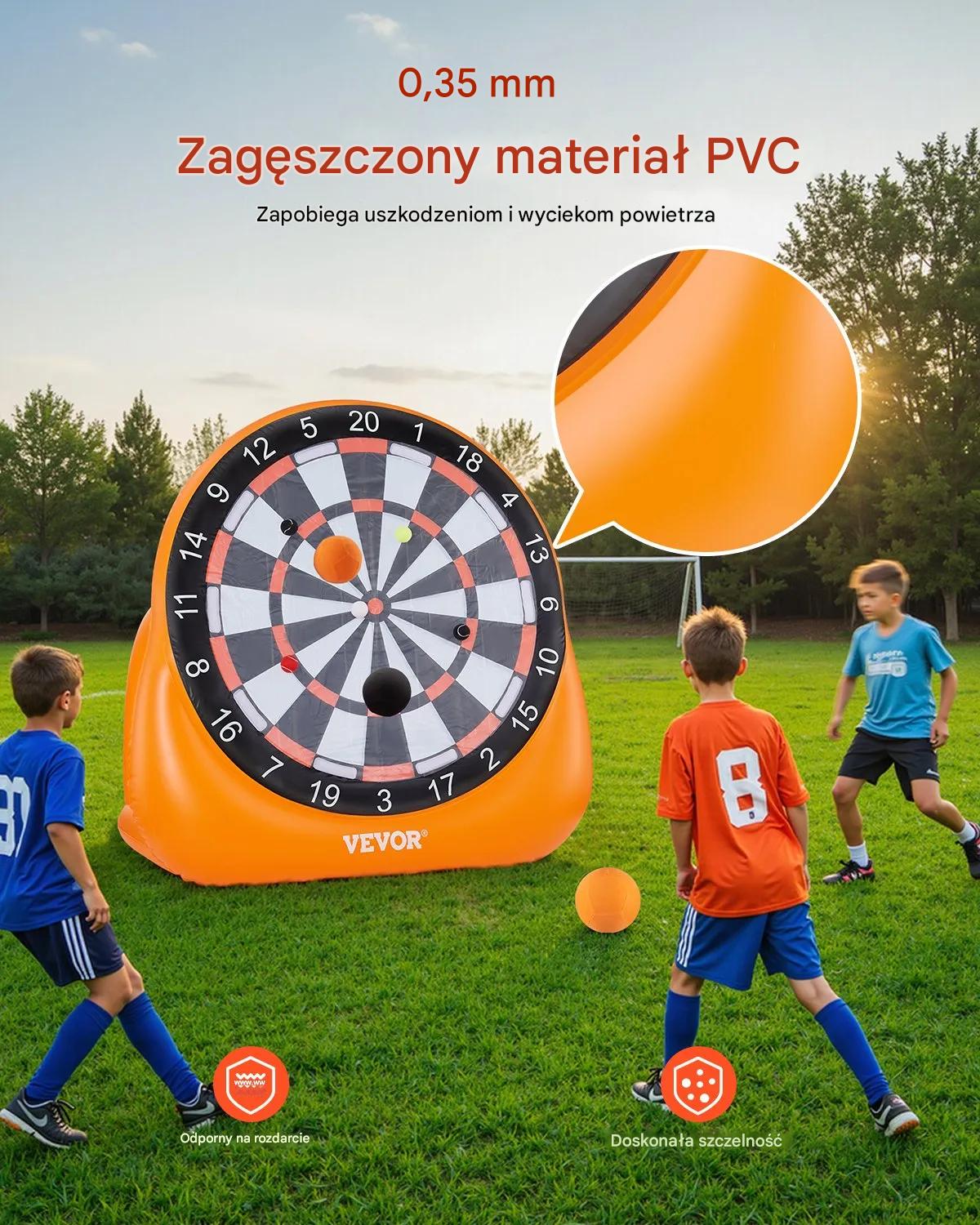 Dmuchana tarcza do piłki nożnej 1,83 m z piłkami gra ogrodowa zabawa - obrazek 6