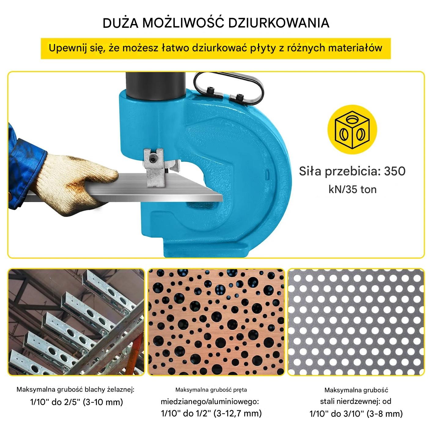 Hydrauliczny dziurkacz wycinak do szyn 35T CH-70 – pompa elektryczna - obrazek 4