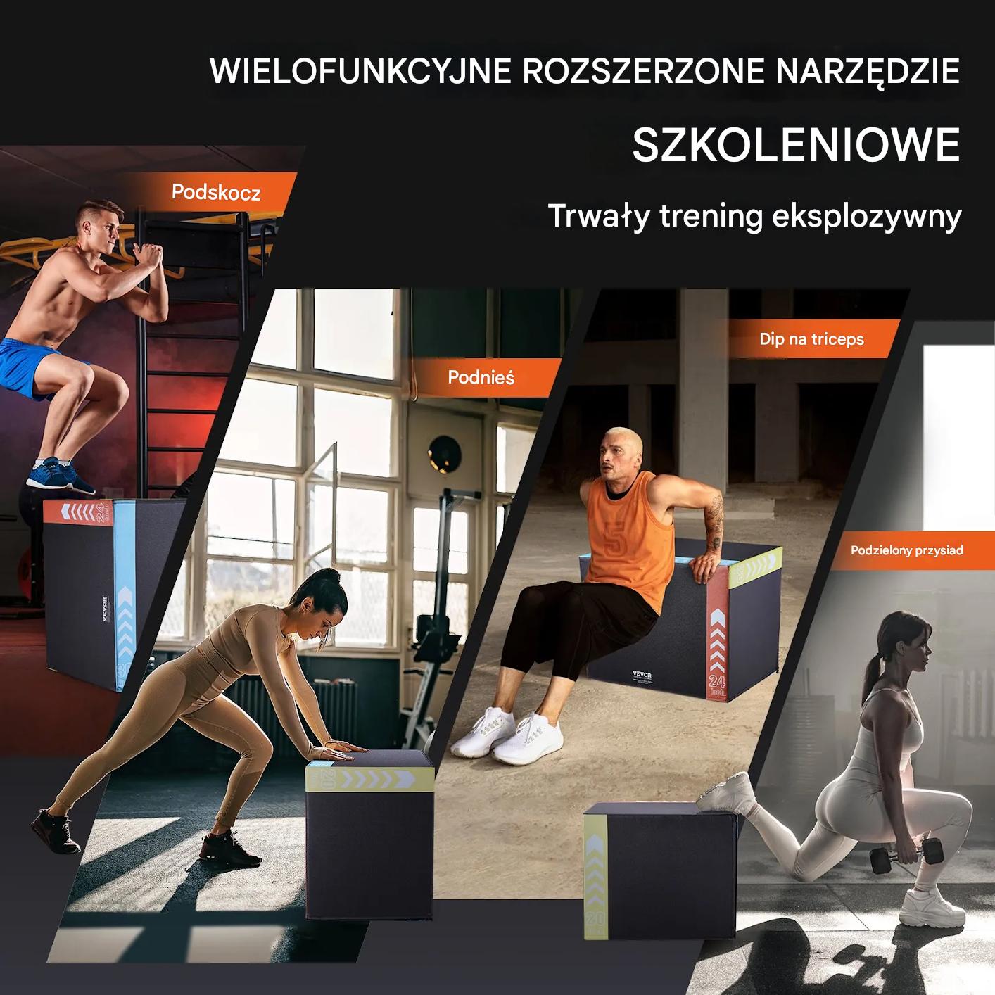Skrzynia crossfit plyometryczna JUMP BOX 3w1 50 x 60 x 76 cm - obrazek 7