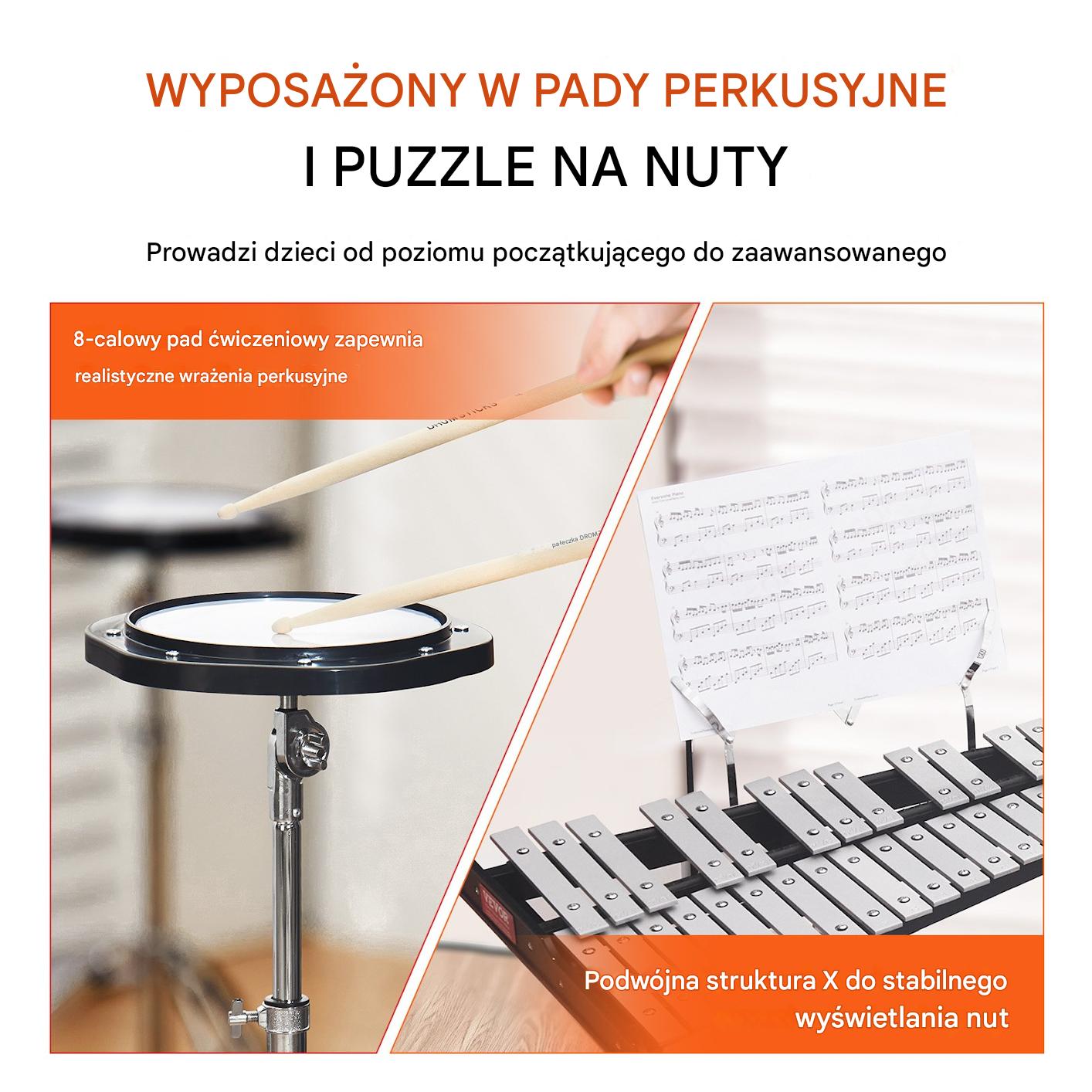 Ksylofon 32-tonowy z pałeczkami i statywem - obrazek 5